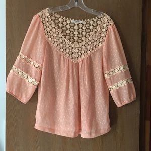 Orange lacy blouse